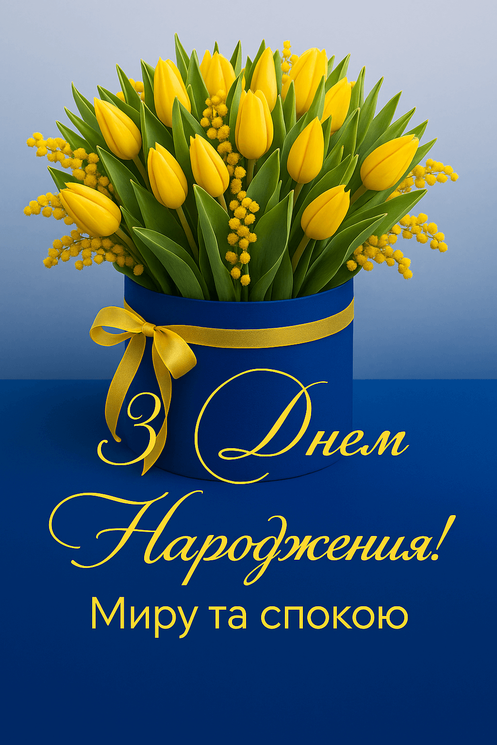 з днем народження букет тюльпанів